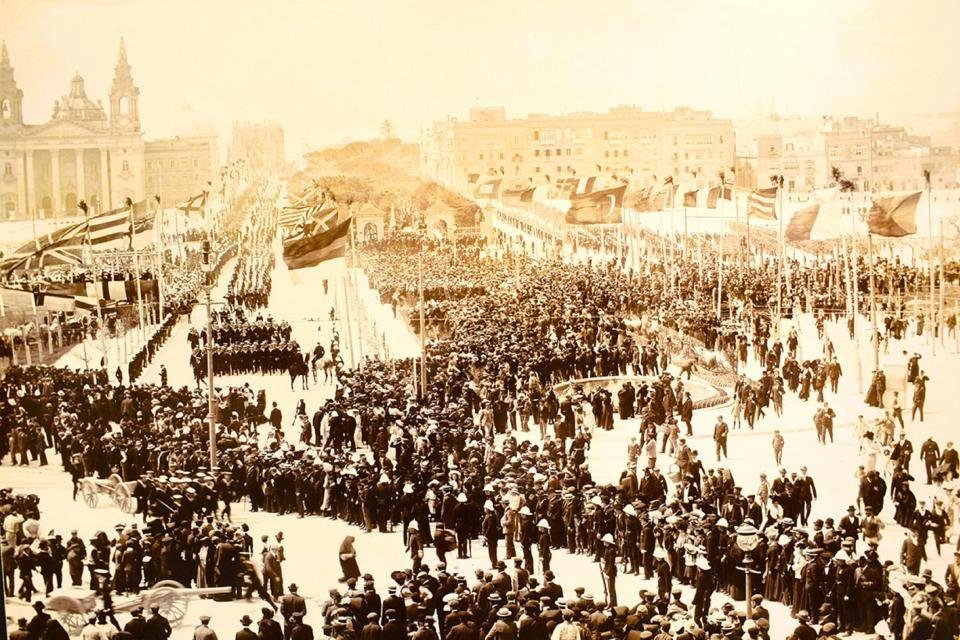 Coronation procession at Floriana, photographed by richard ellis