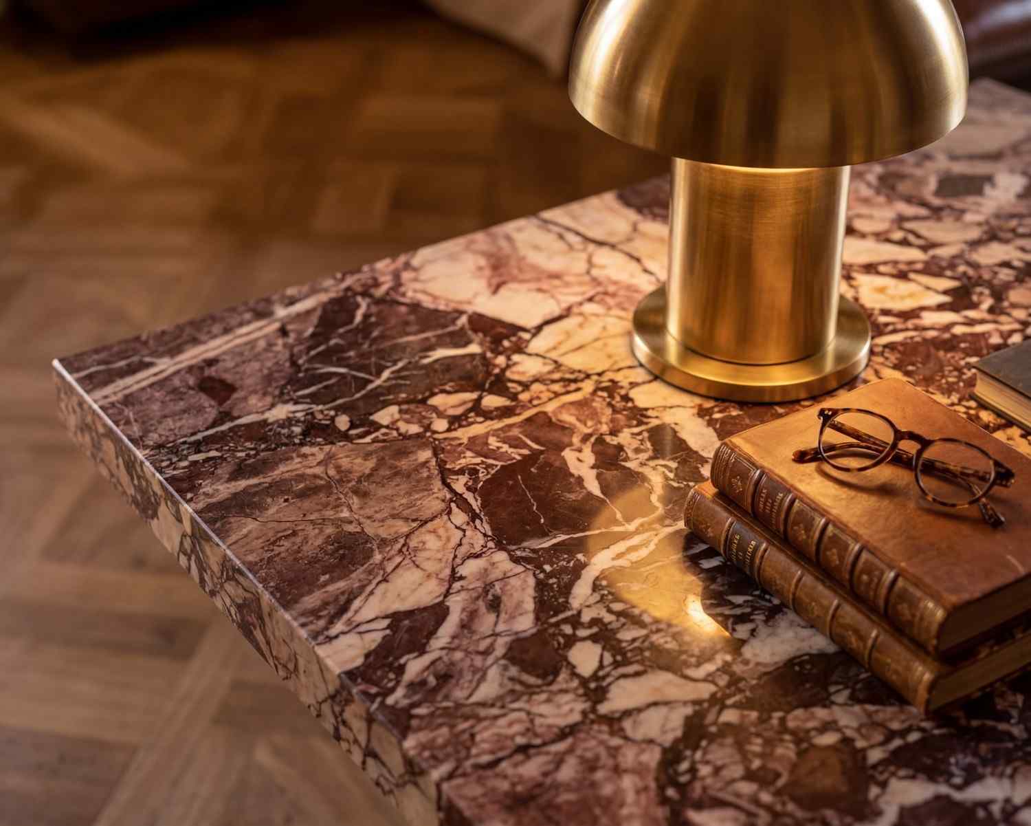 Marble and brass detail