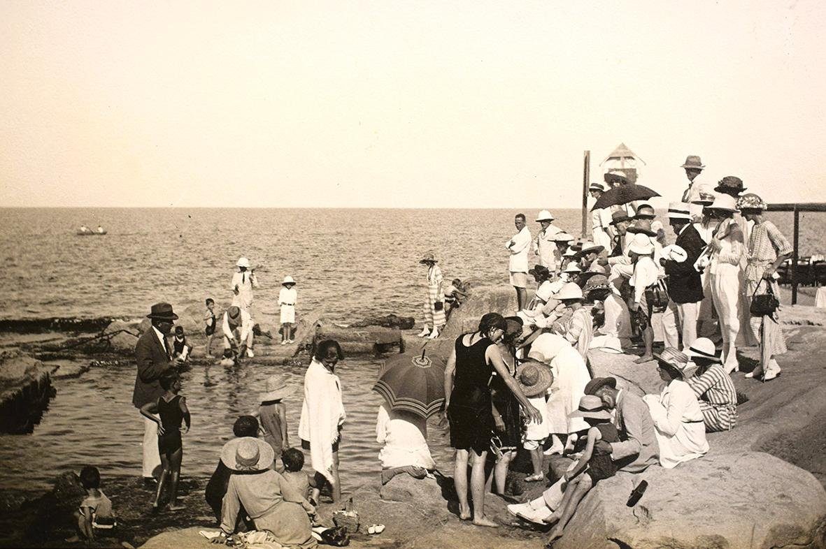 Public bathing scene, photographed by richard ellis c.1925