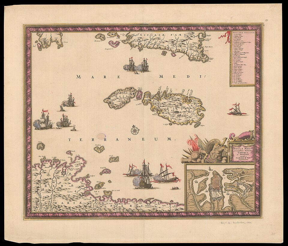 Archival map of Malta, Knights-era